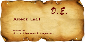 Dubecz Emil névjegykártya