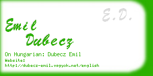 emil dubecz business card
